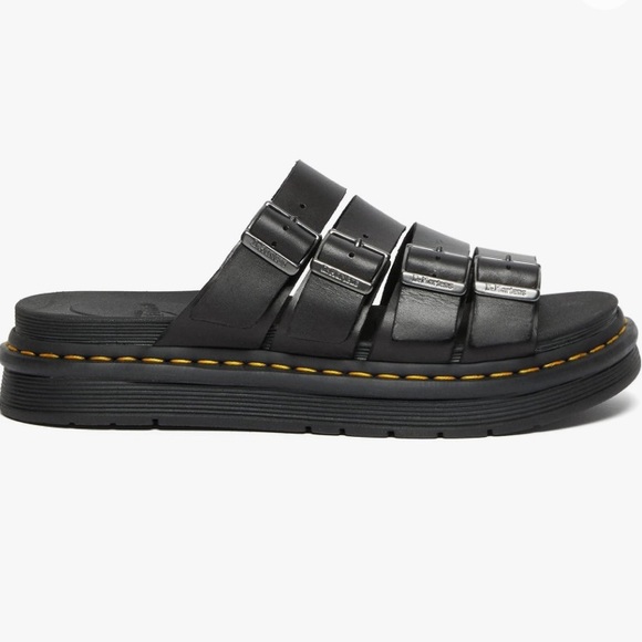 ❌SOLD❌ EUC [Dr. Martens] Black Leather Tate Sandals w Adjustable Buckles Mens 12 - Picture 3 of 15